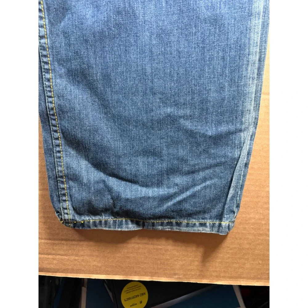 Akademiks Jeans Mens 42x32 Blue Baggy Loose Fit Faded Denim NWT Streetwear